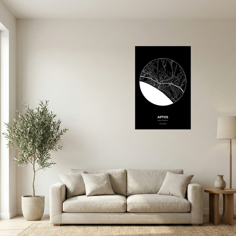 Aptos, California Inverse circle mockup