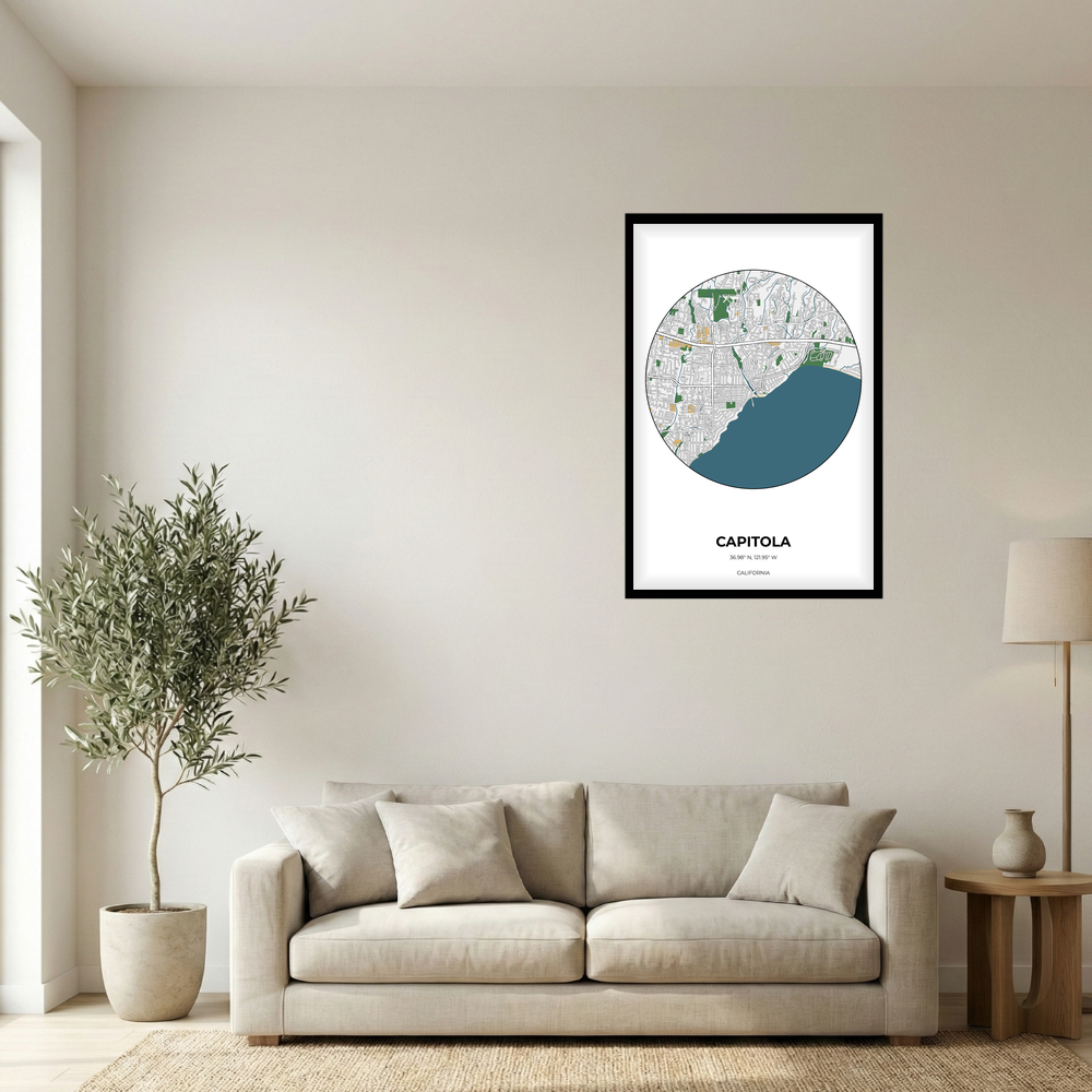 Capitola, California Detailed circle mockup