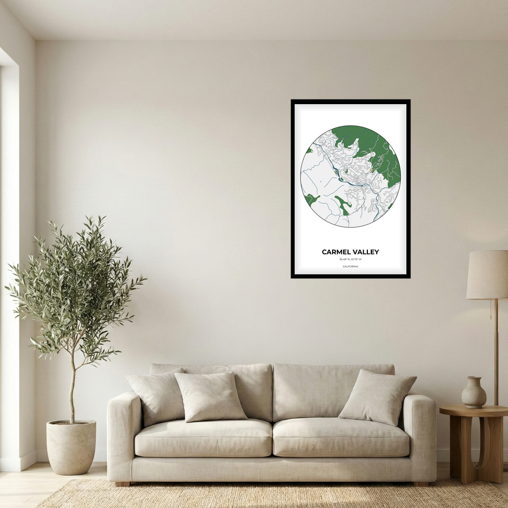 Carmel Valley, California Detailed circle mockup