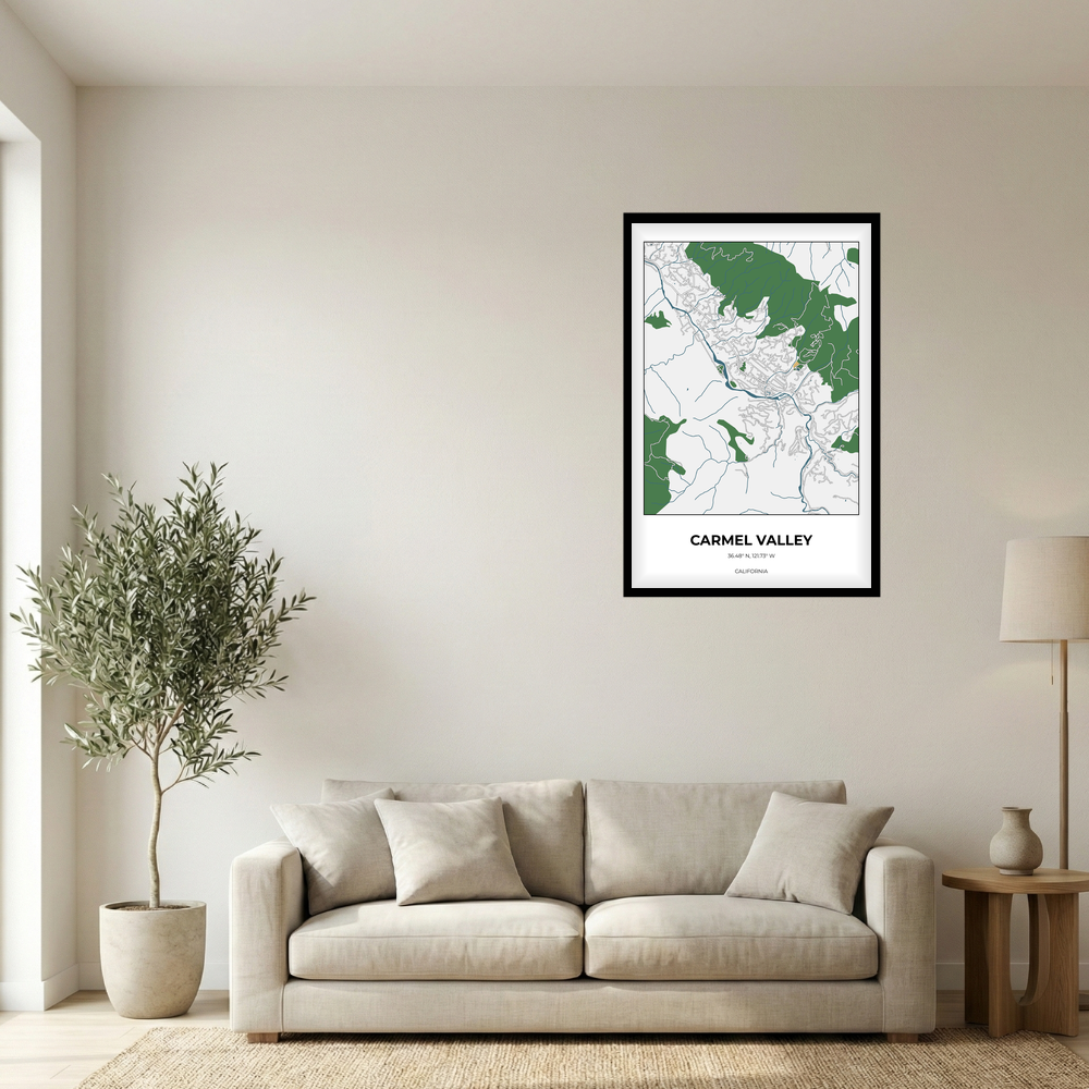 Carmel Valley, California Detailed rectangle mockup