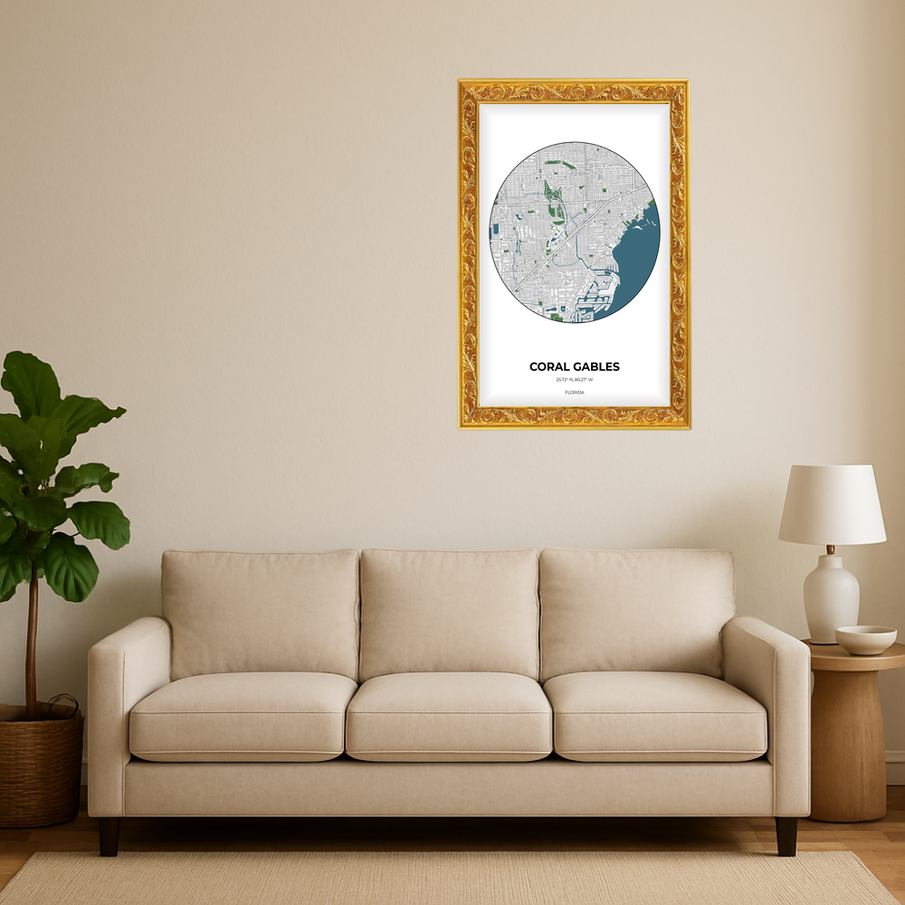 Coral Gables Florida Detailed Circle Mockup