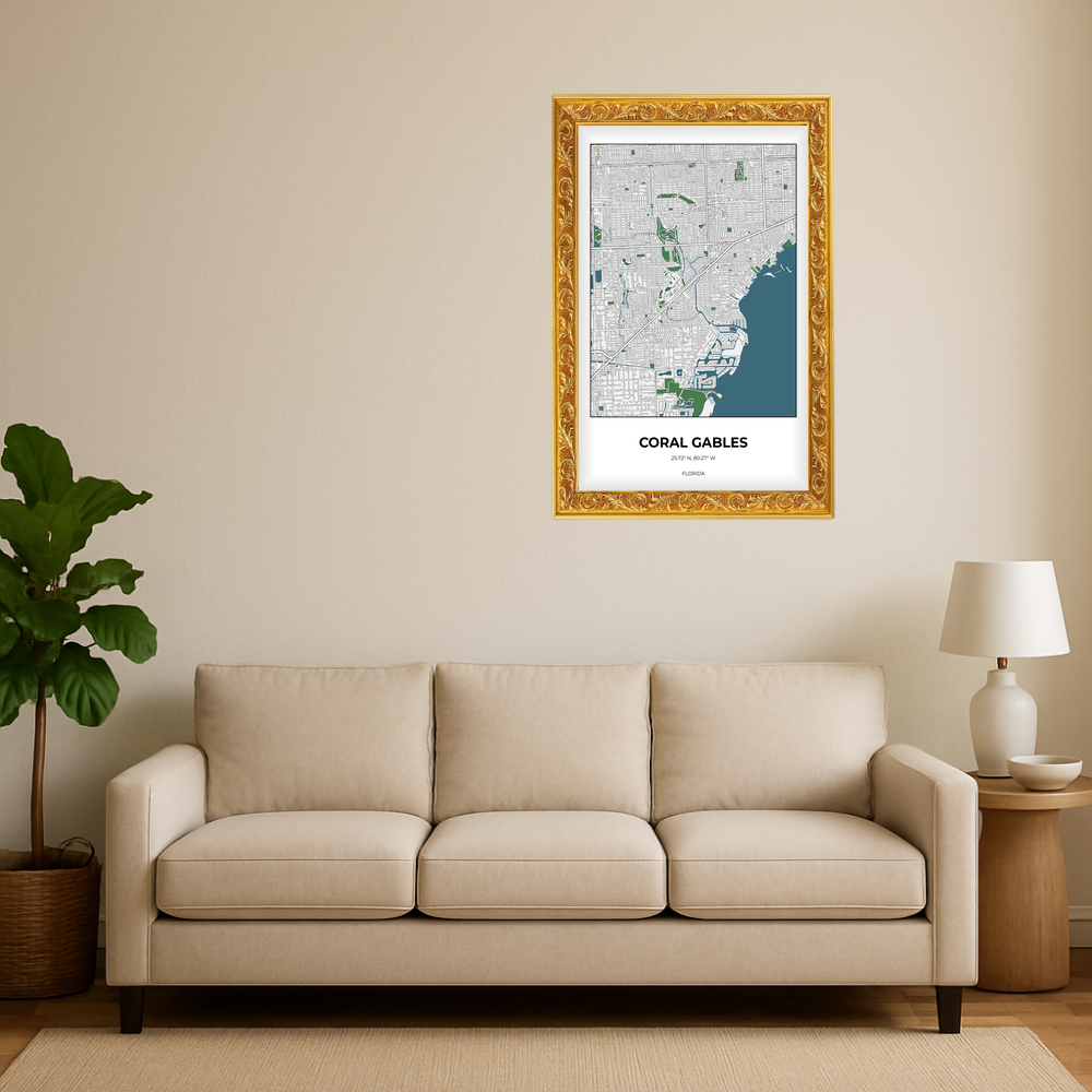 Coral Gables Florida Detailed Rectangle Mockup