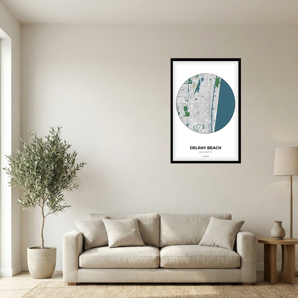 Delray Beach, Florida Detailed circle mockup