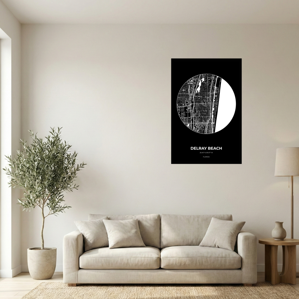 Delray Beach, Florida Inverse circle mockup