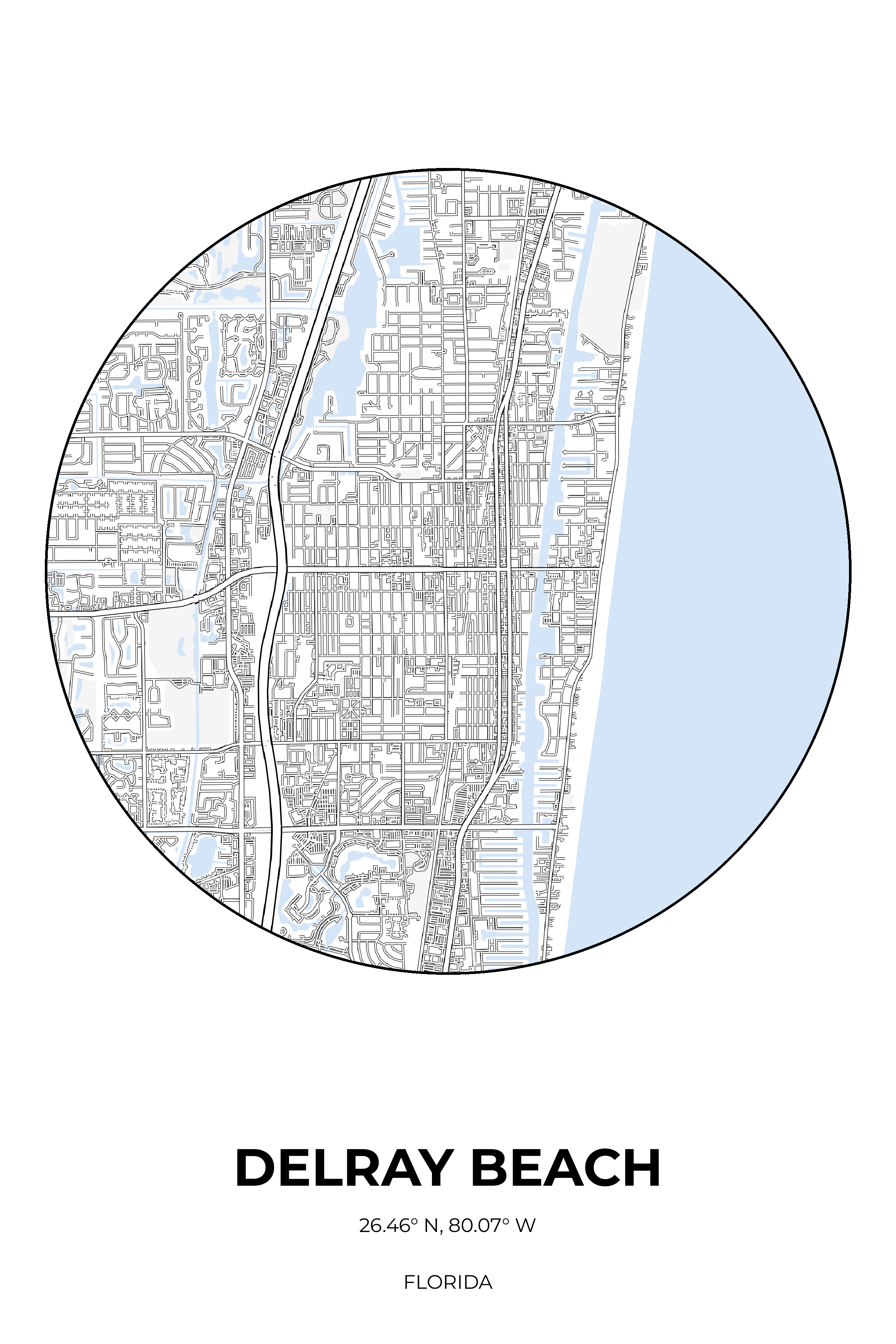 Delray Beach Florida Winter Circle Map