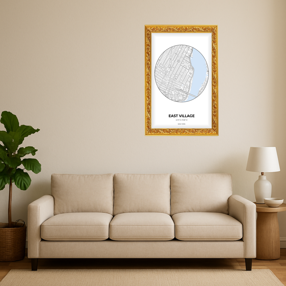 East Village New York Winter Circle Mockup