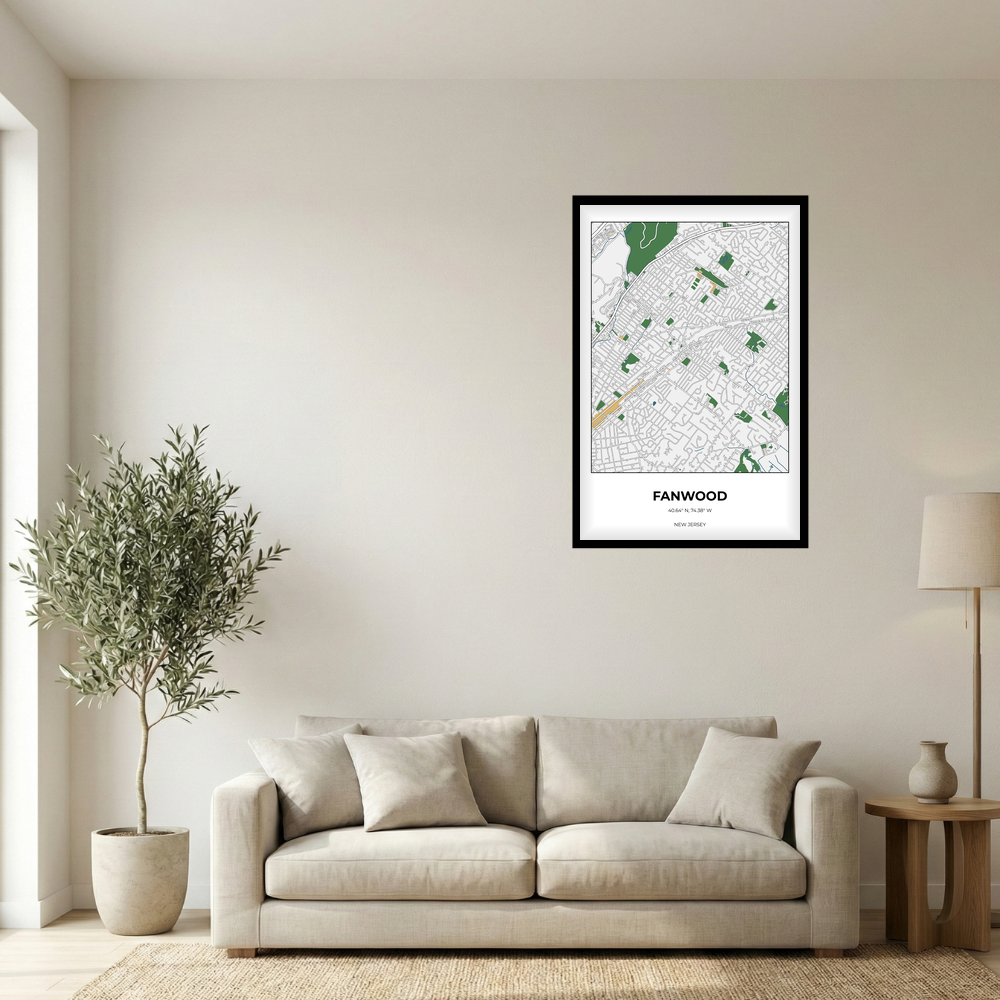 Fanwood, New Jersey Detailed rectangle mockup