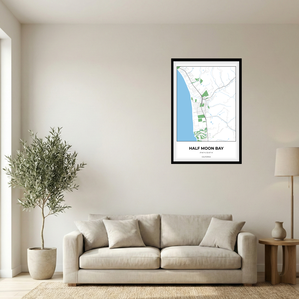 Half Moon Bay, California Simple rectangle mockup