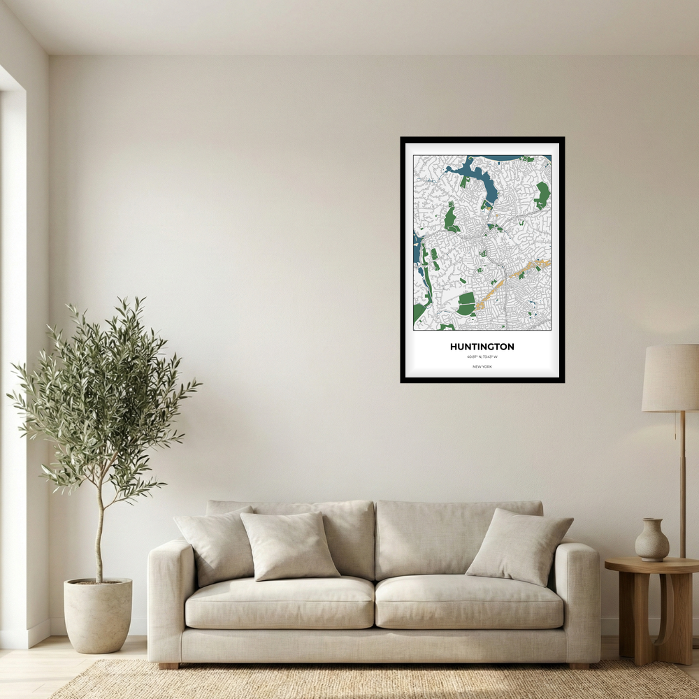 Huntington, New York Detailed rectangle mockup