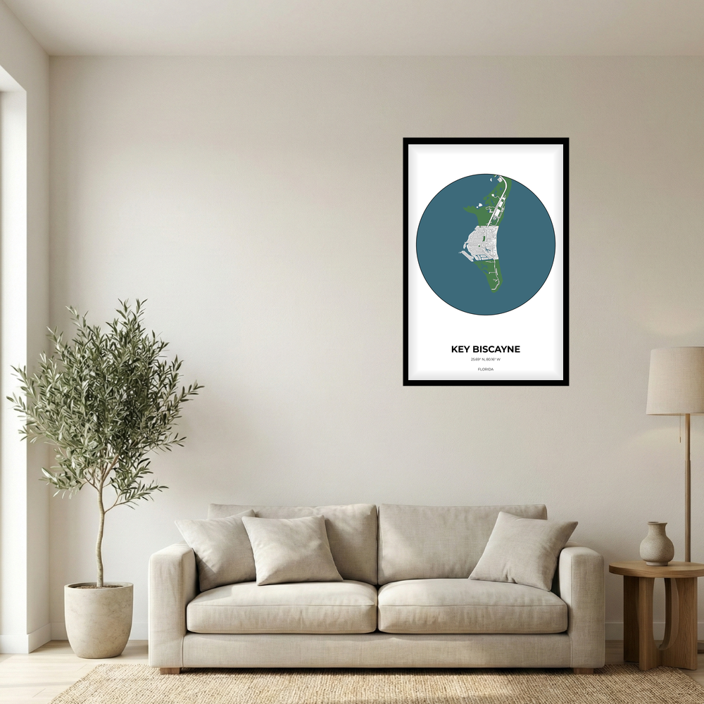 Key Biscayne, Florida Detailed circle mockup