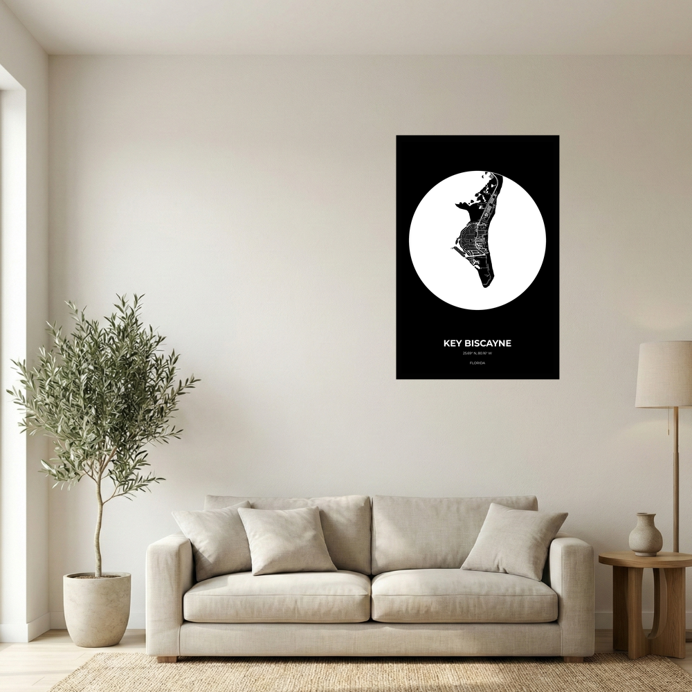 Key Biscayne, Florida Inverse circle mockup