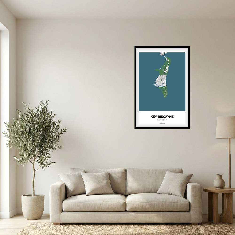 Key Biscayne, Florida Detailed rectangle mockup