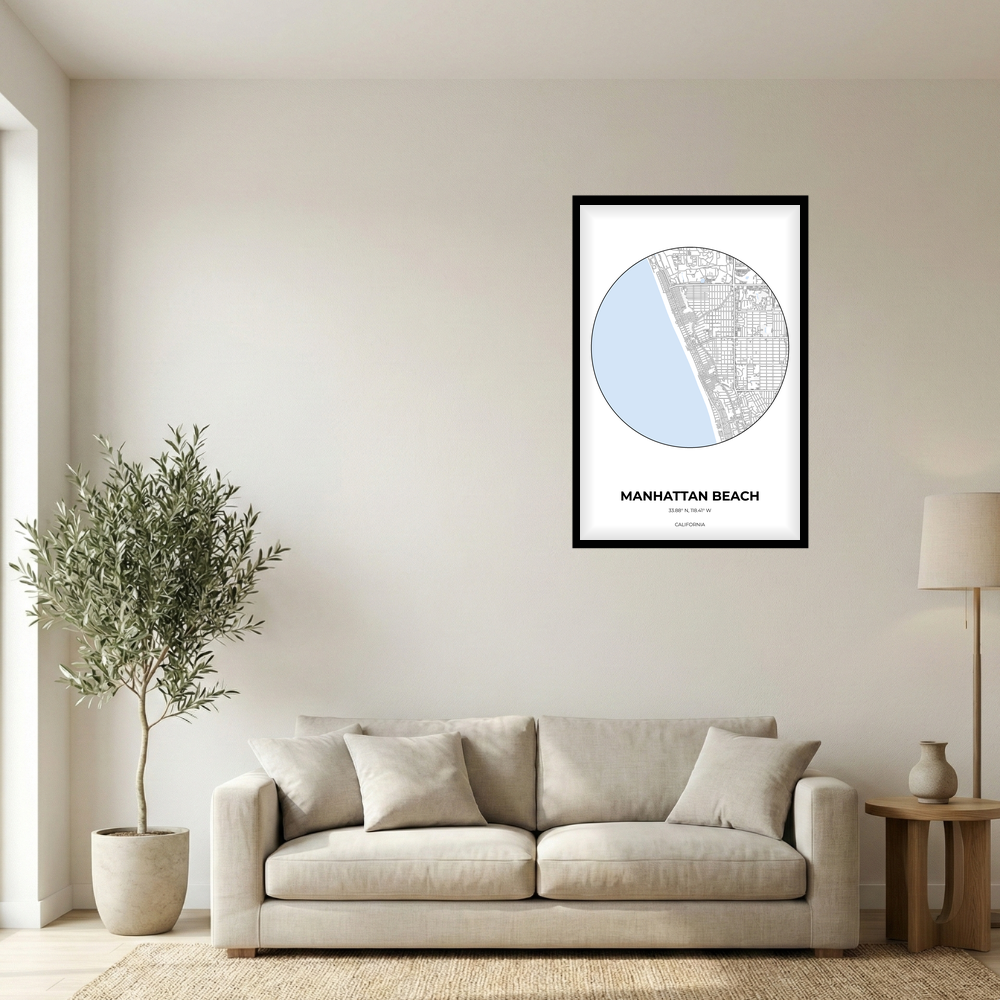 Manhattan Beach, California Winter circle mockup