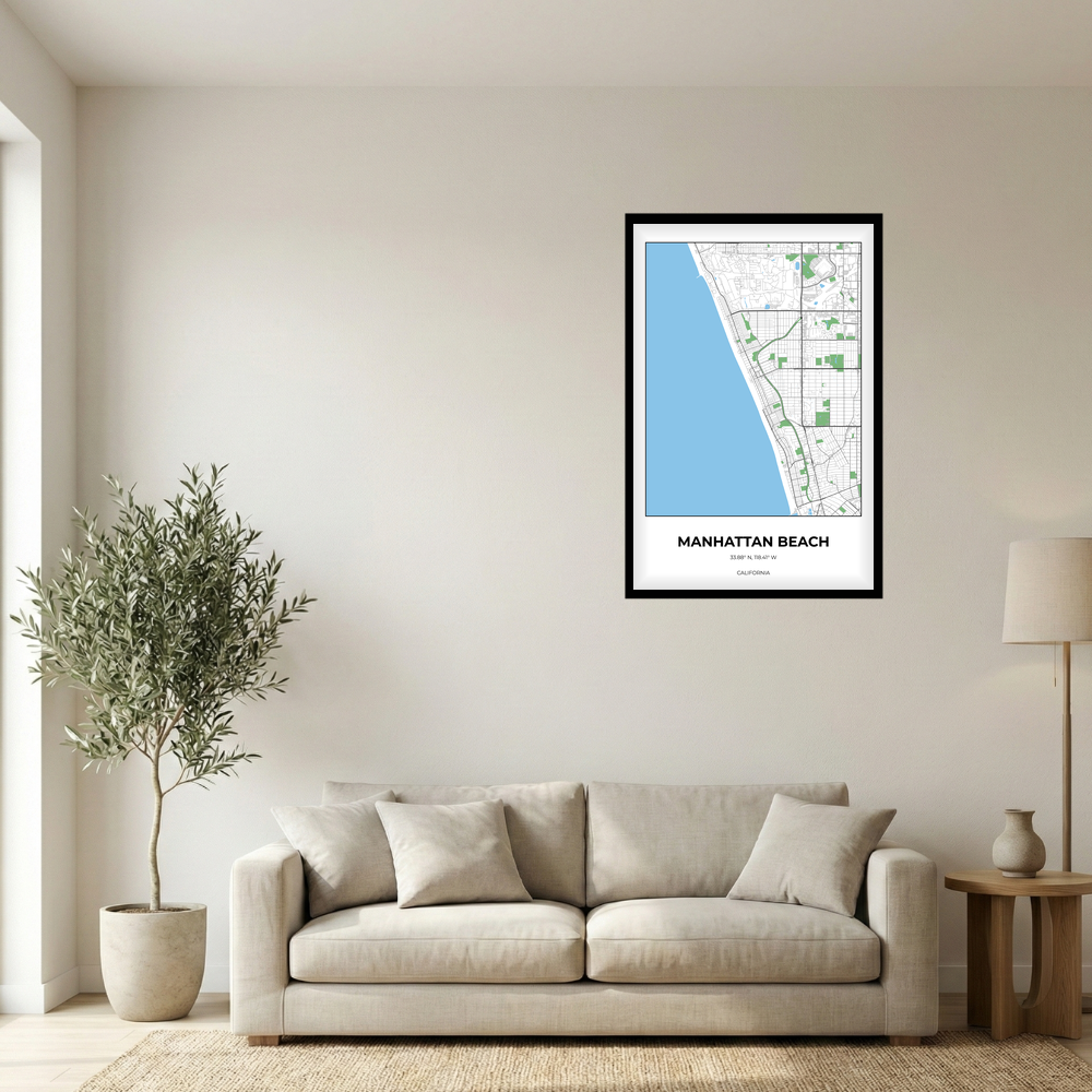 Manhattan Beach, California Simple rectangle mockup