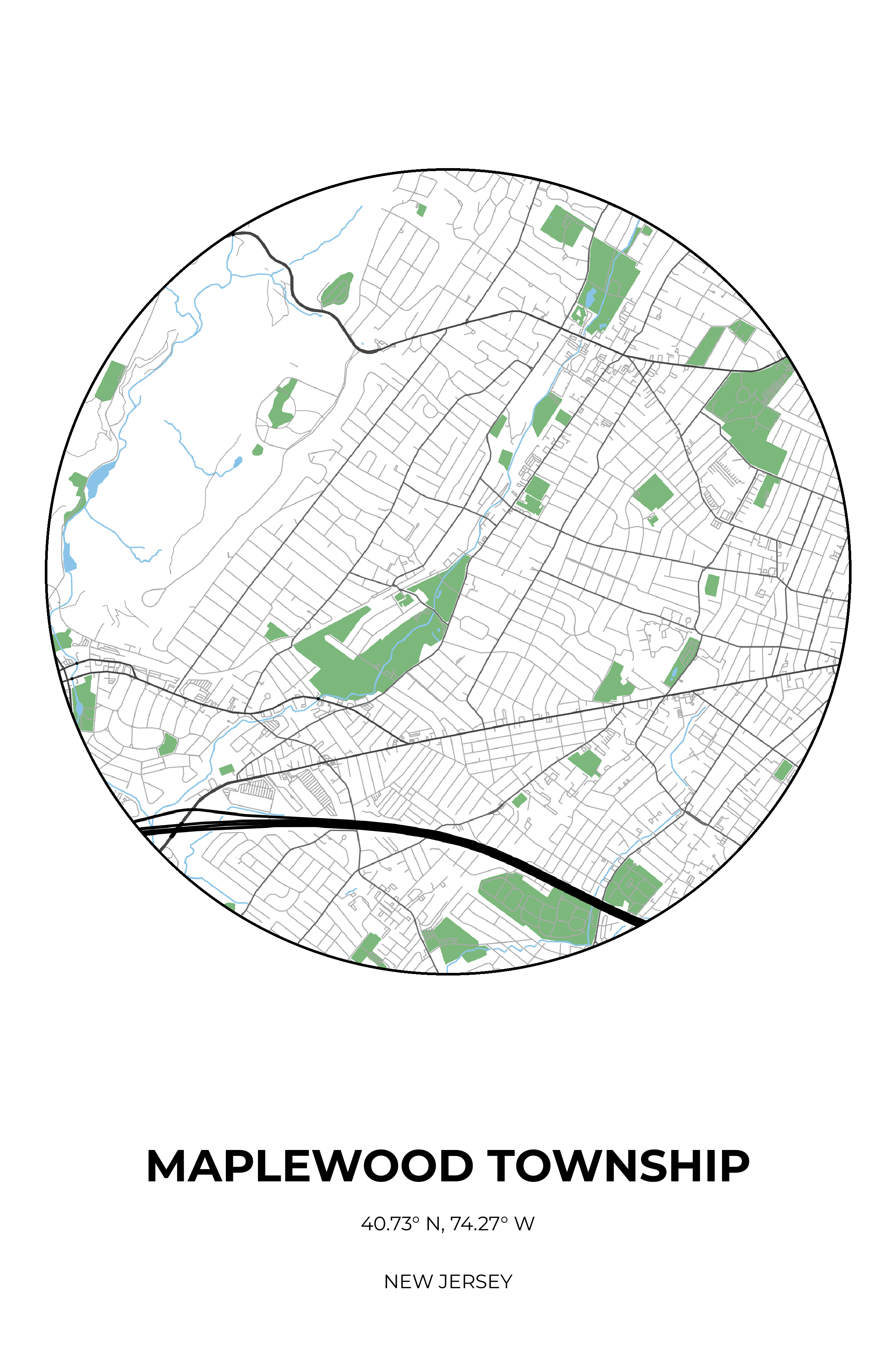 Maplewood Township, New Jersey Simple circle map