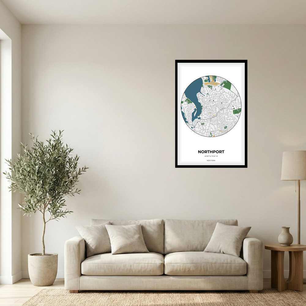 Northport, New York Detailed circle mockup