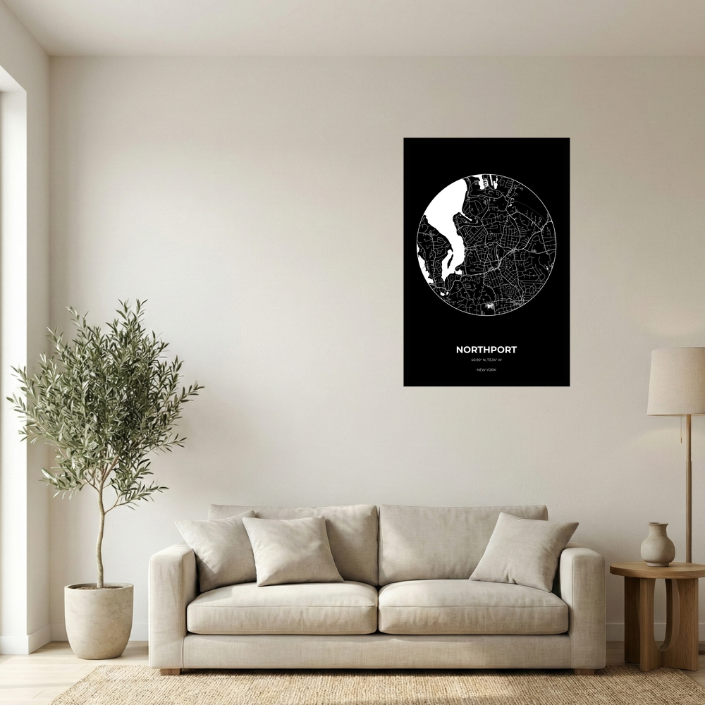 Northport, New York Inverse circle mockup