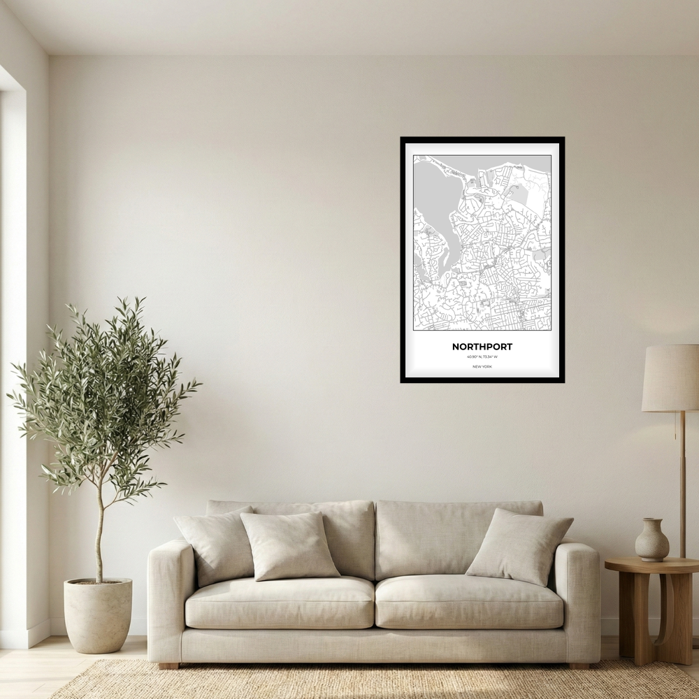 Northport, New York Monochrome rectangle mockup