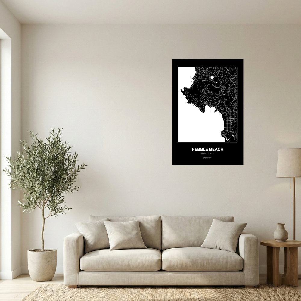 Pebble Beach, California Inverse rectangle mockup