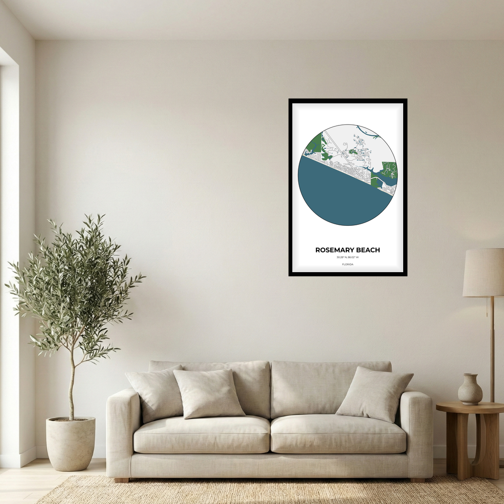 Rosemary Beach, Florida Detailed circle mockup