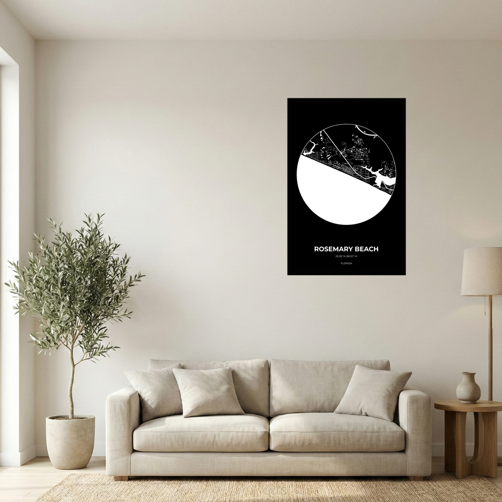 Rosemary Beach, Florida Inverse circle mockup