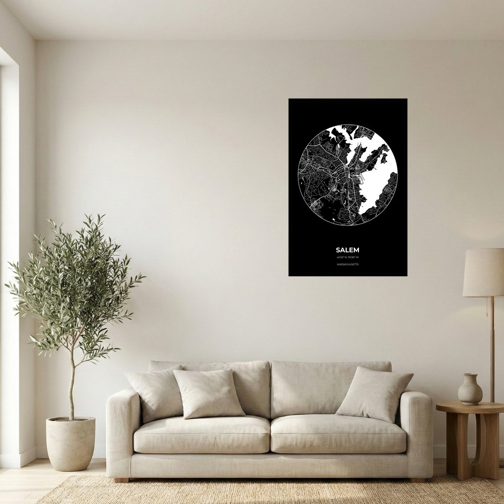 Salem, Massachusetts Inverse circle mockup
