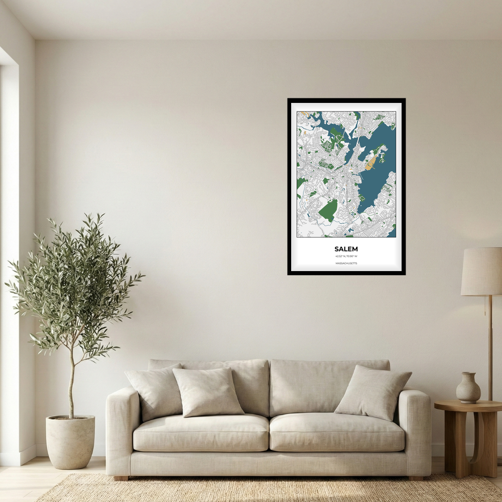 Salem, Massachusetts Detailed rectangle mockup