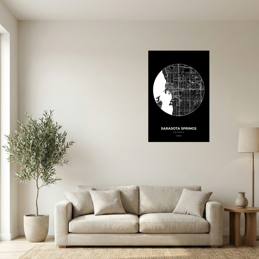 Sarasota Springs, Florida Inverse circle mockup