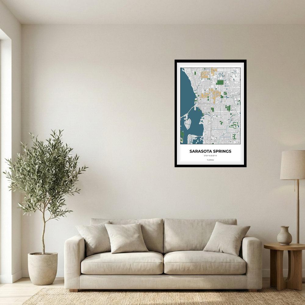 Sarasota Springs, Florida Detailed rectangle mockup