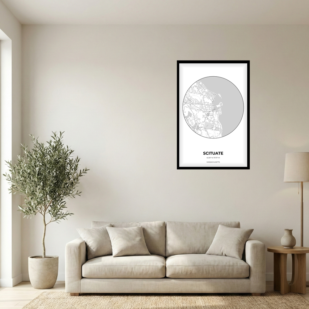 Scituate, Massachusetts Monochrome circle mockup