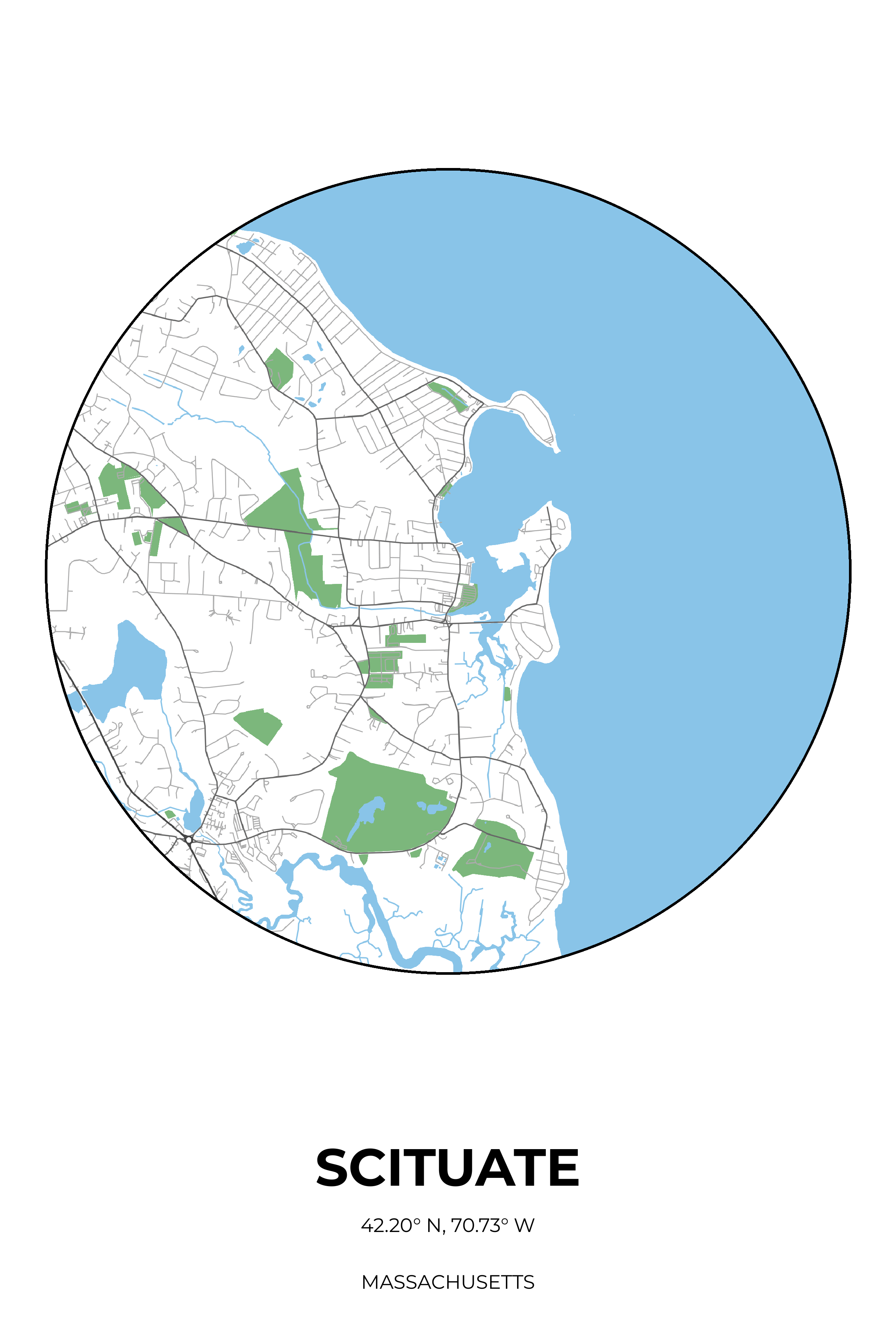 Scituate, Massachusetts Simple circle map