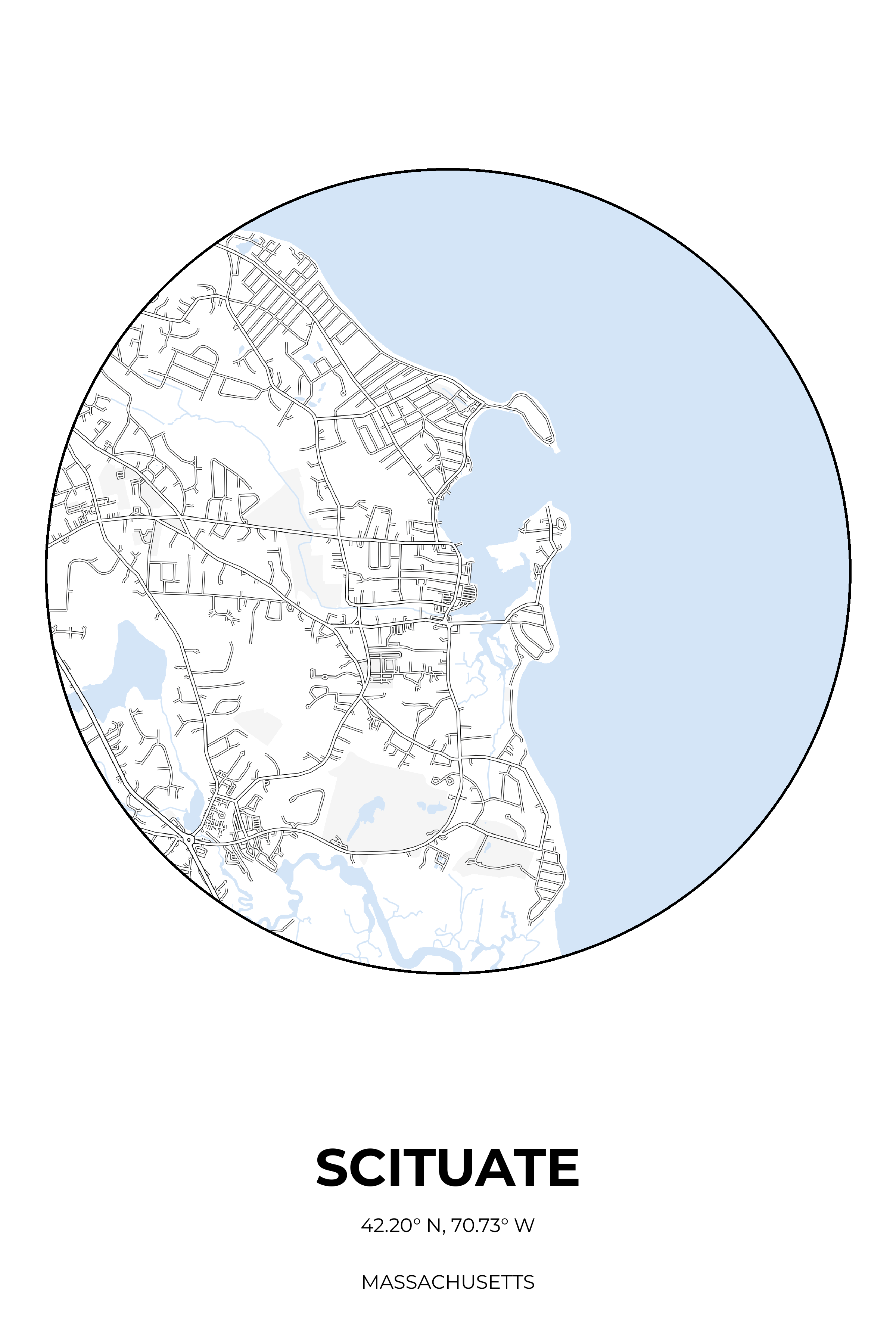 Scituate, Massachusetts Winter circle map