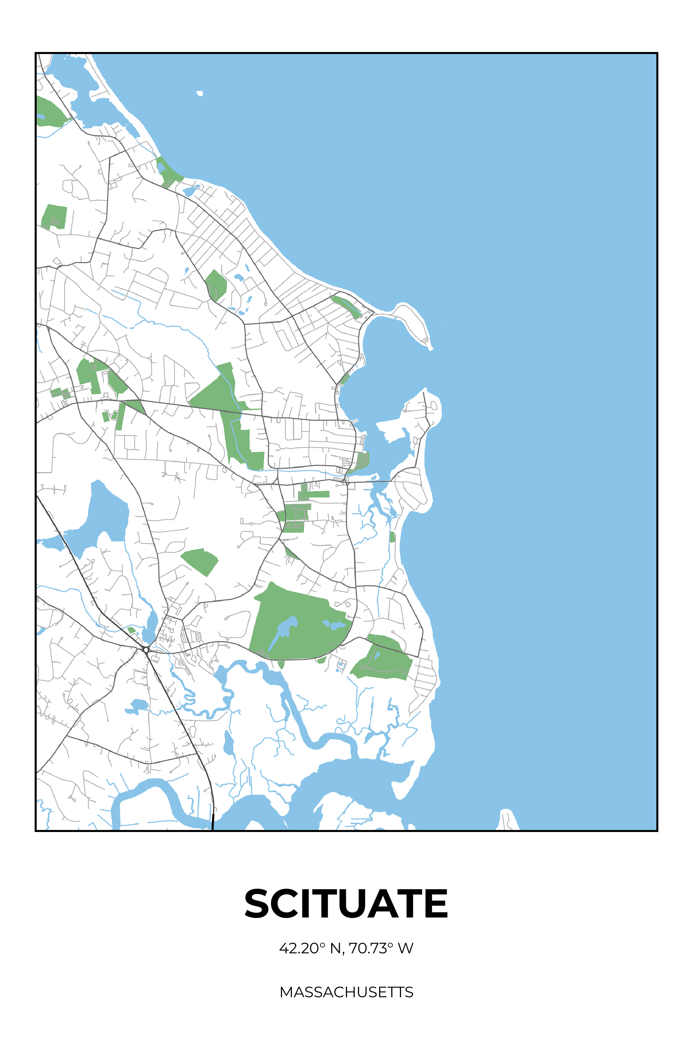 Scituate, Massachusetts Simple street map poster