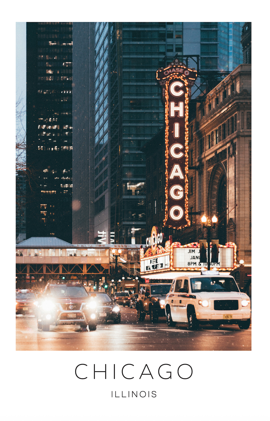 Chicago, Illinois Photo Print - City Lights