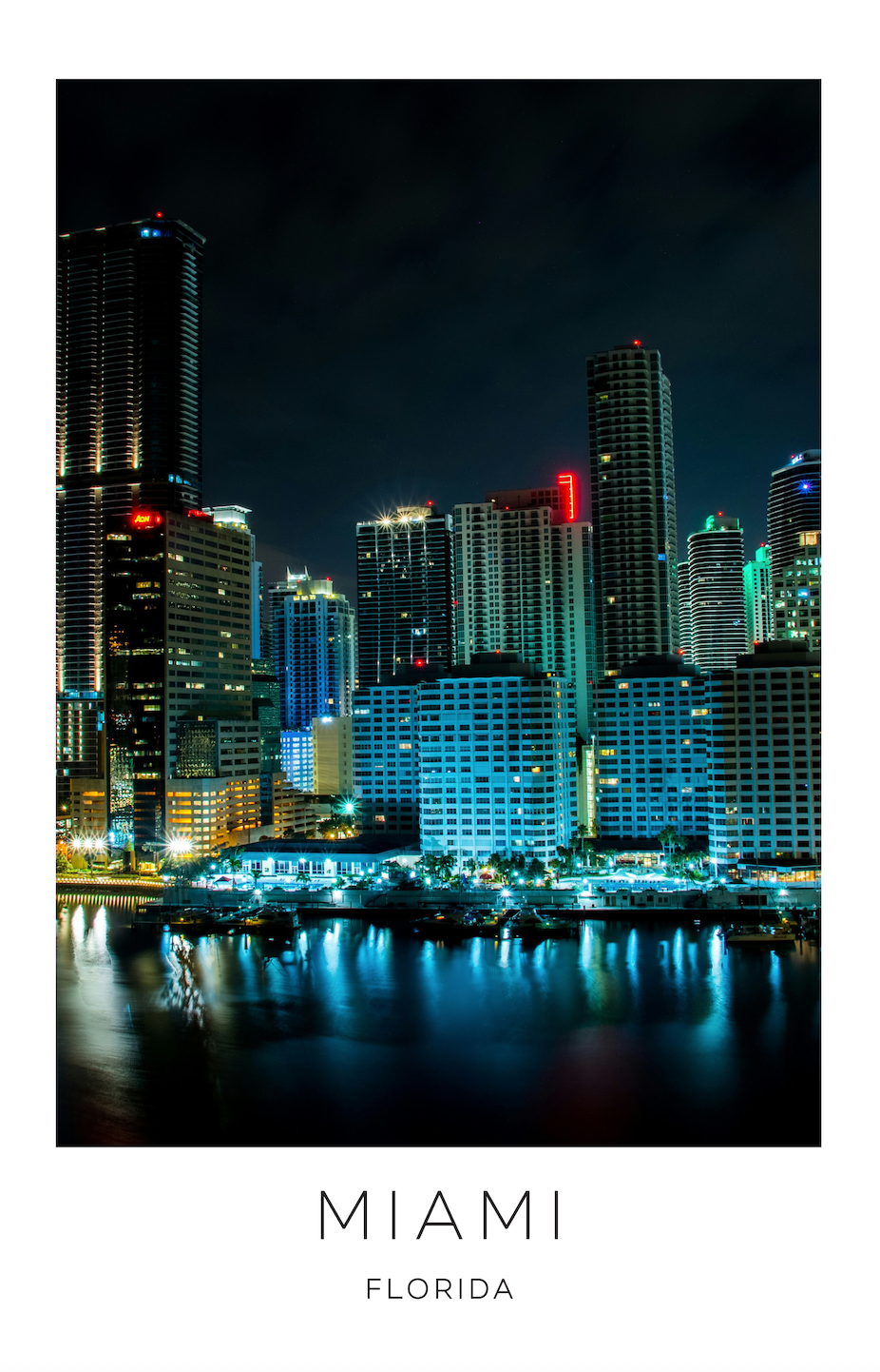 Miami, Florida Photo Print - Night