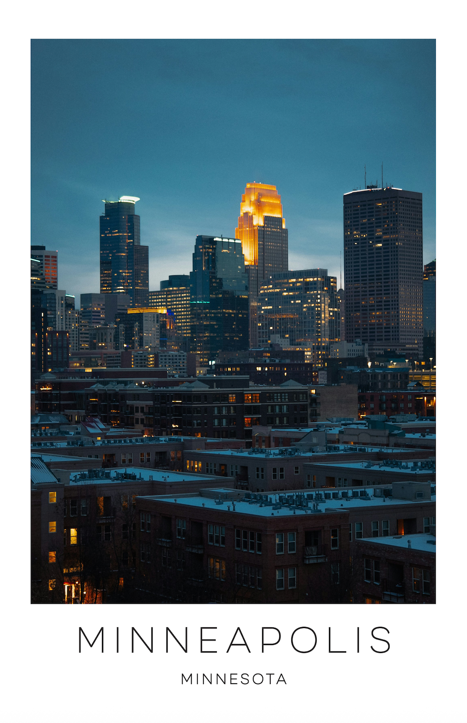 Minneapolis, Minnesota Photo Print - Night