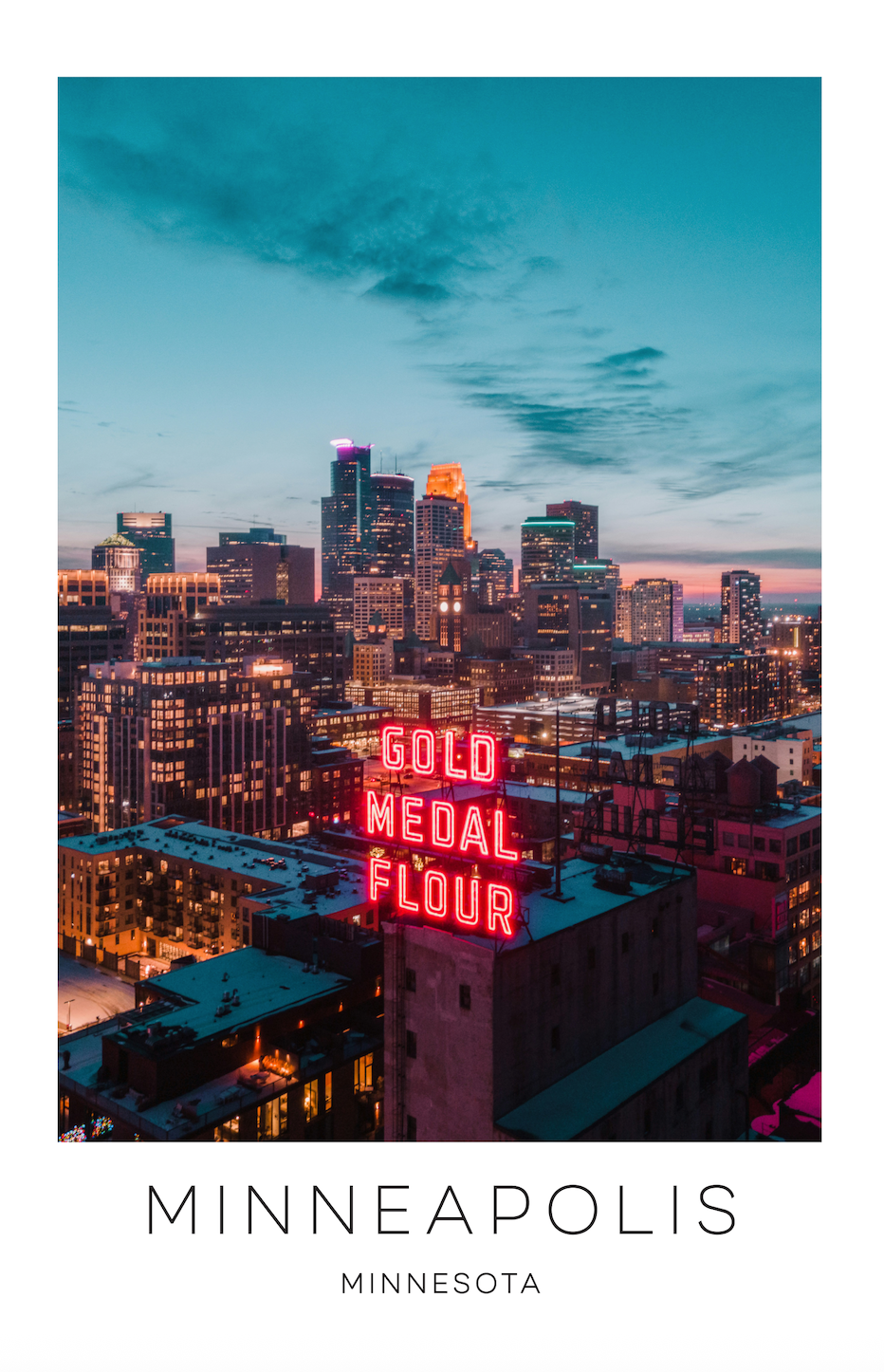 Minneapolis, Minnesota Photo Print - City Lights