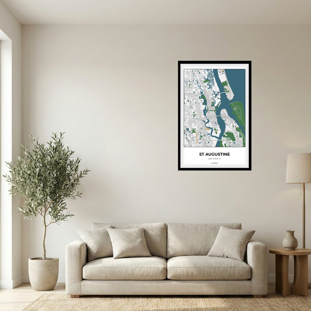 St Augustine, Florida Detailed rectangle mockup