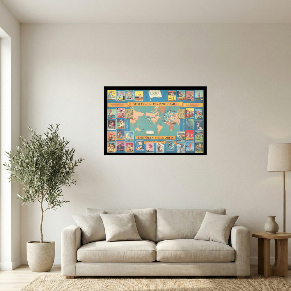 Vintage Olympic Games World Map