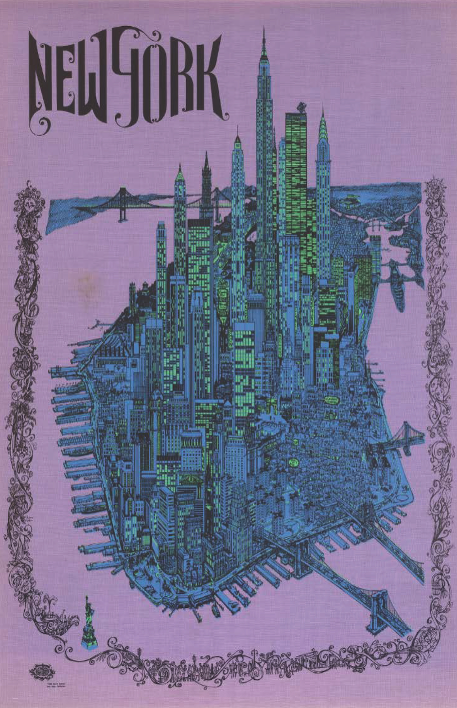 Vintage New York City Skyline Poster