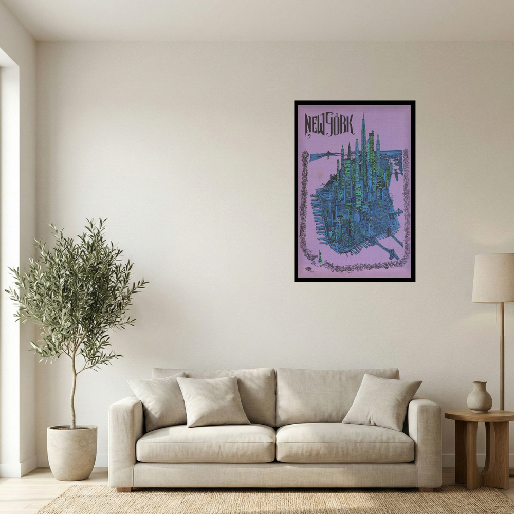 Vintage New York City Skyline Poster