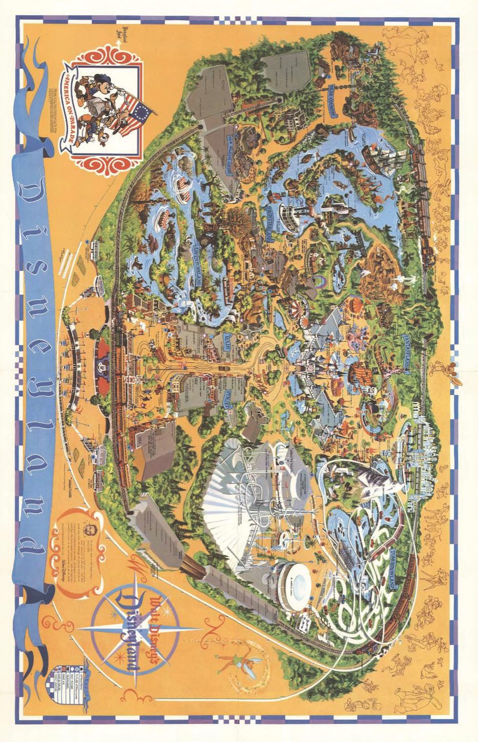 Vintage 1975 Disneyland Parade Map Poster