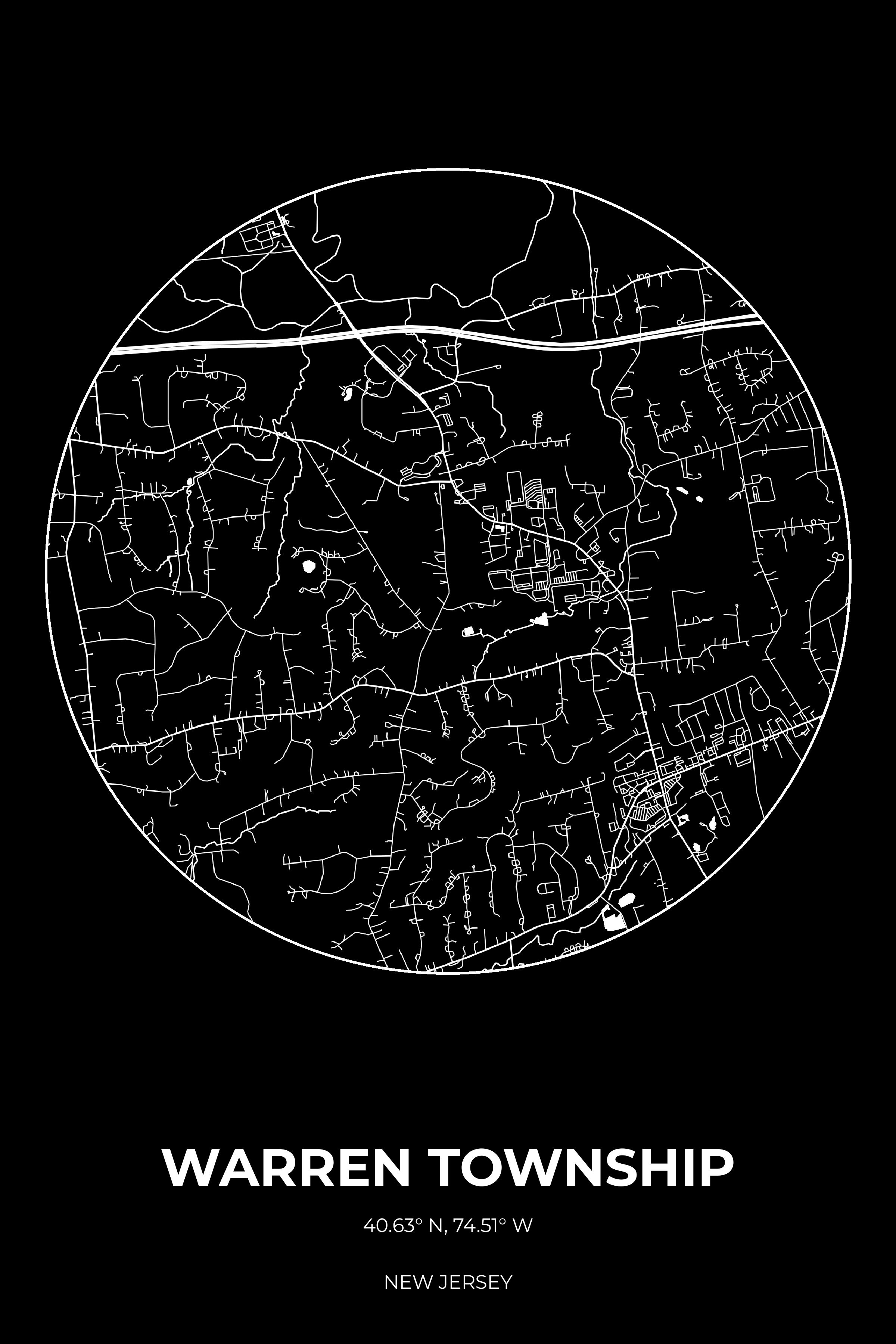 Warren Township, New Jersey Inverse circle map