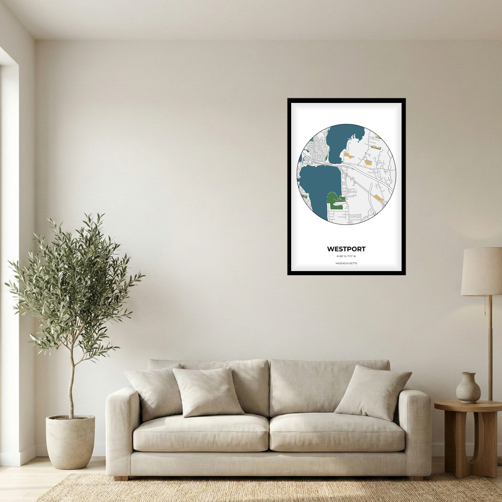 Westport, Massachusetts Detailed circle mockup