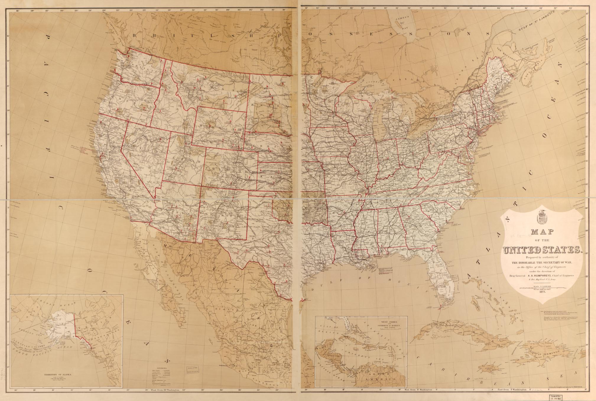 War Department Map of the United States