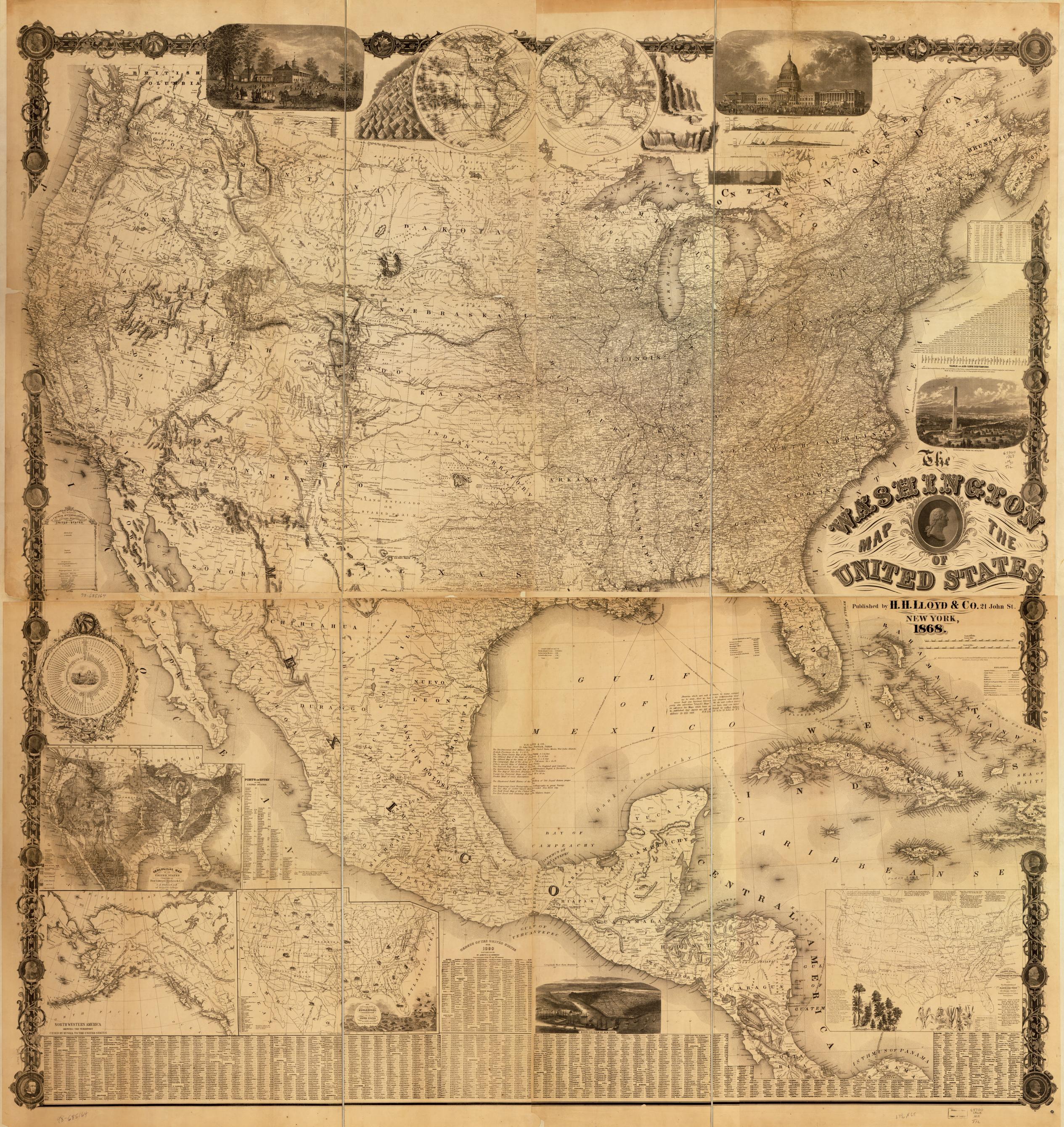 1865 Railroad & County Map of the United States – J.H. Colton