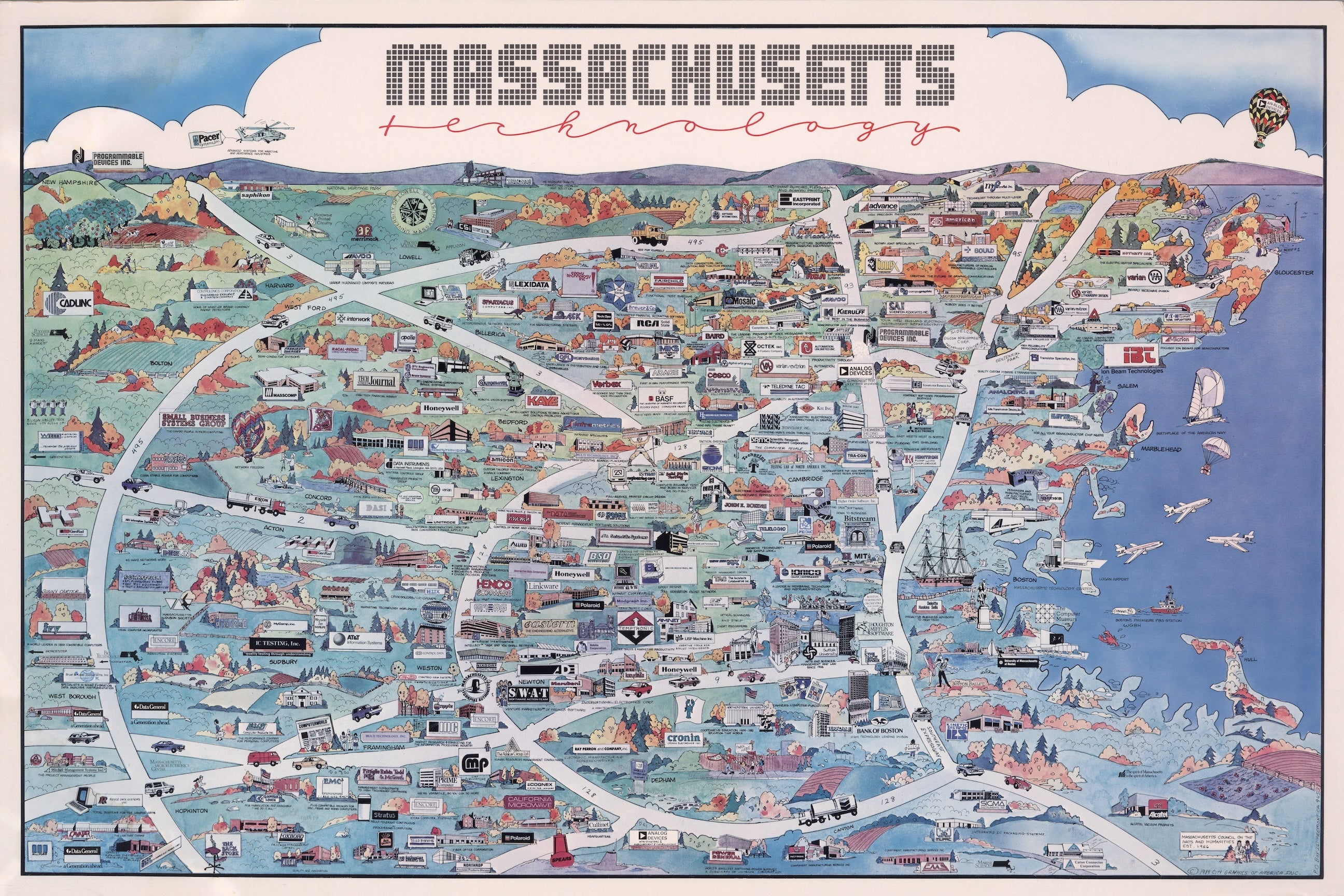 1966 Massachusetts Institute of Technology Technology Map Print