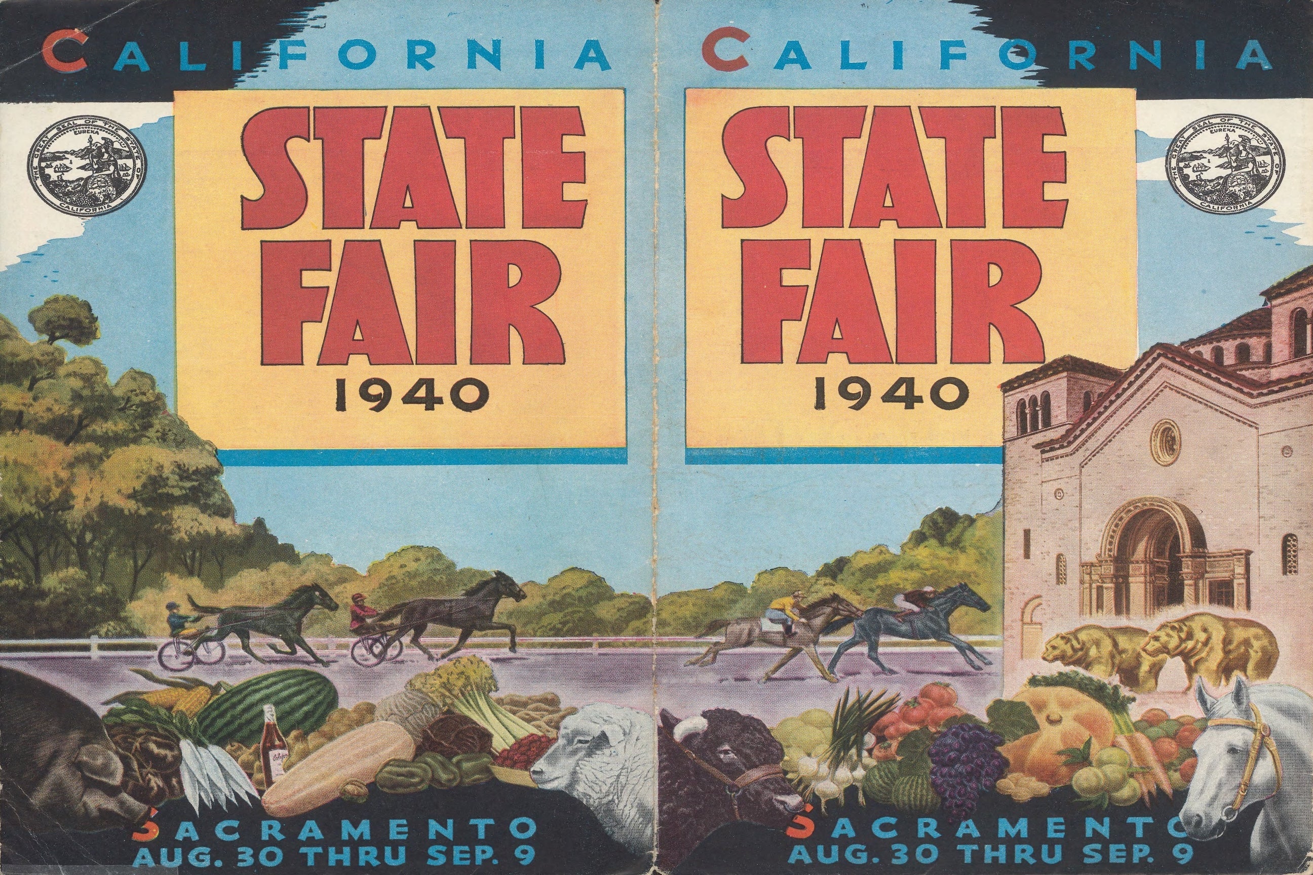 1940 California State Fair Sacramento Grounds Map Print
