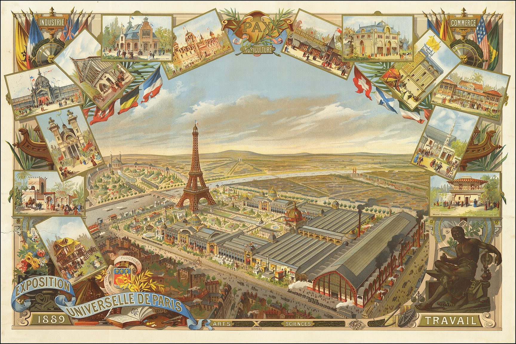 1889 Paris Exposition Universelle Fairgrounds Map Print