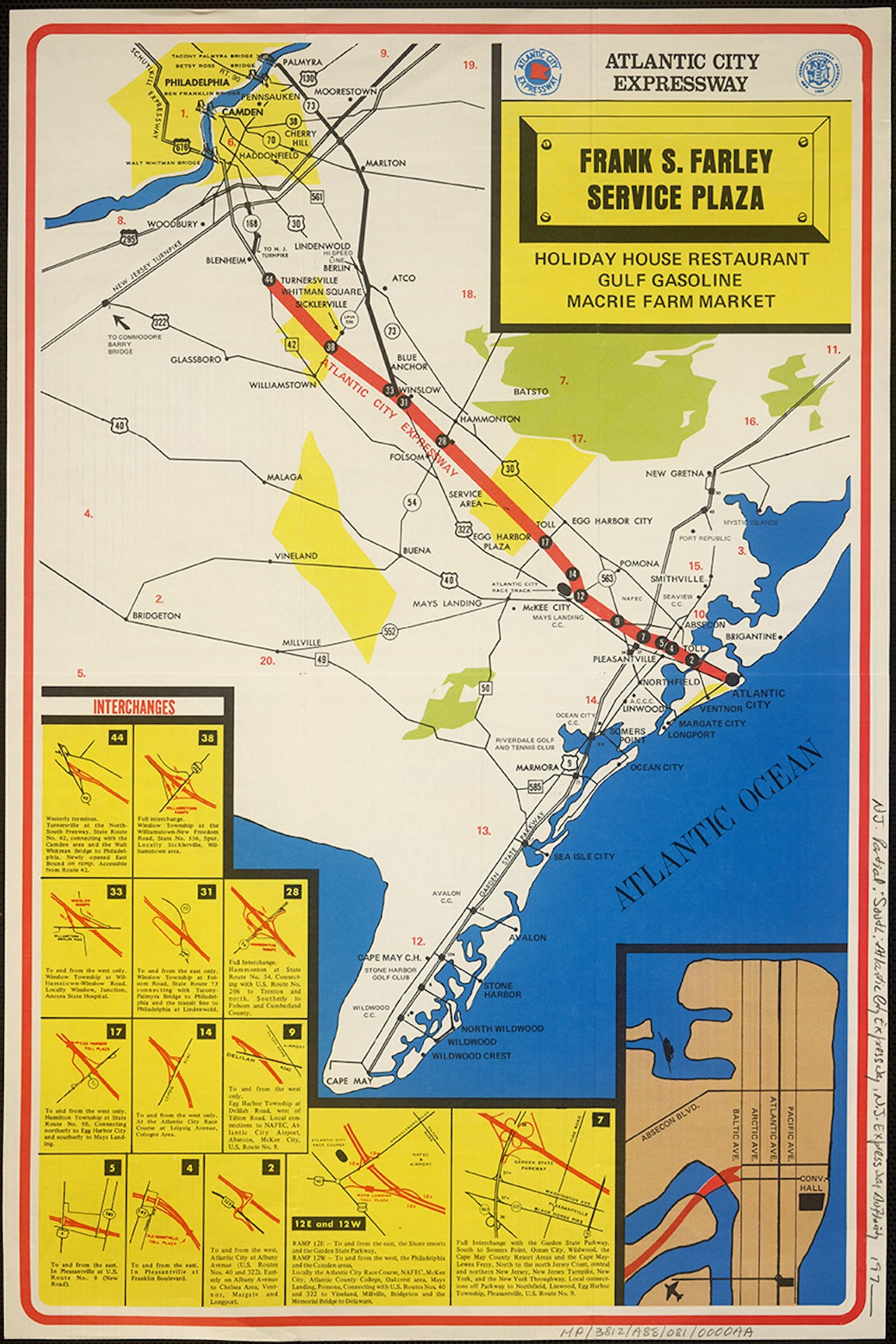 1965 Atlantic City Expressway Road Map Print
